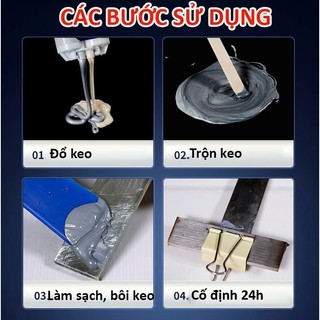 Keo Hàn Sắt AB 2 Thành Phần Chống Thấm Nước Chịu Nhiệt Cao | Keo Dán Kim Loại Siêu Cứng Vá Ống Nước