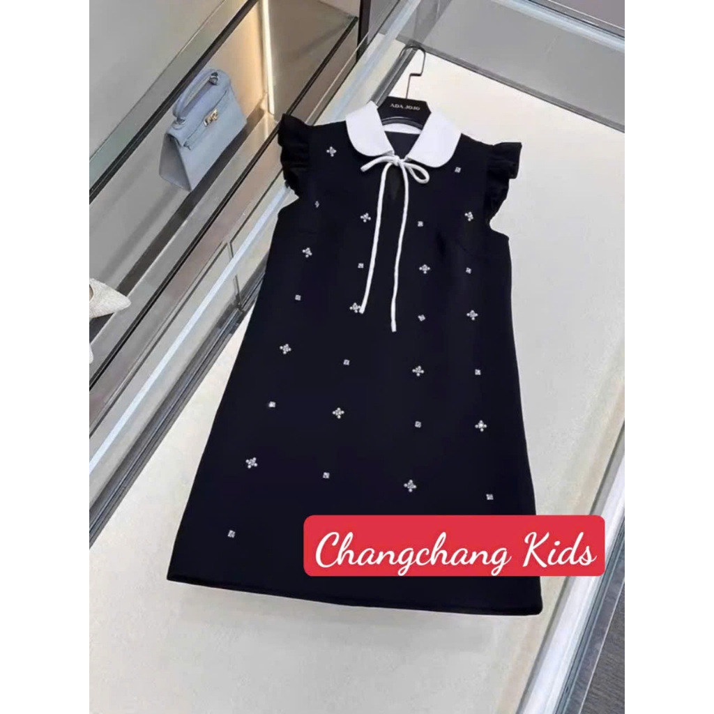 Đầm bé gái form baby doll đính đá cho mẹ và bé gái 13-55kg