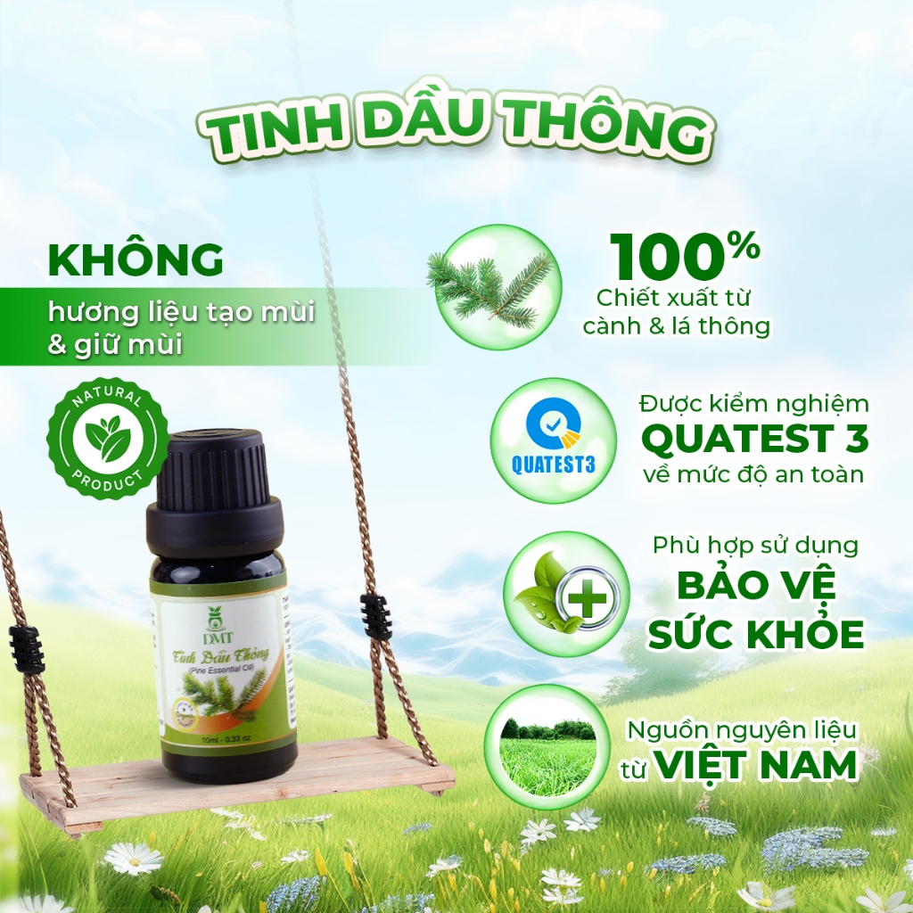 Tinh Dầu Thông Thiên Nhiên DMT Nguyên Chất, Thanh Lọc Không Khí, Cải Thiện Tập Trung-30ml/50m/100ml