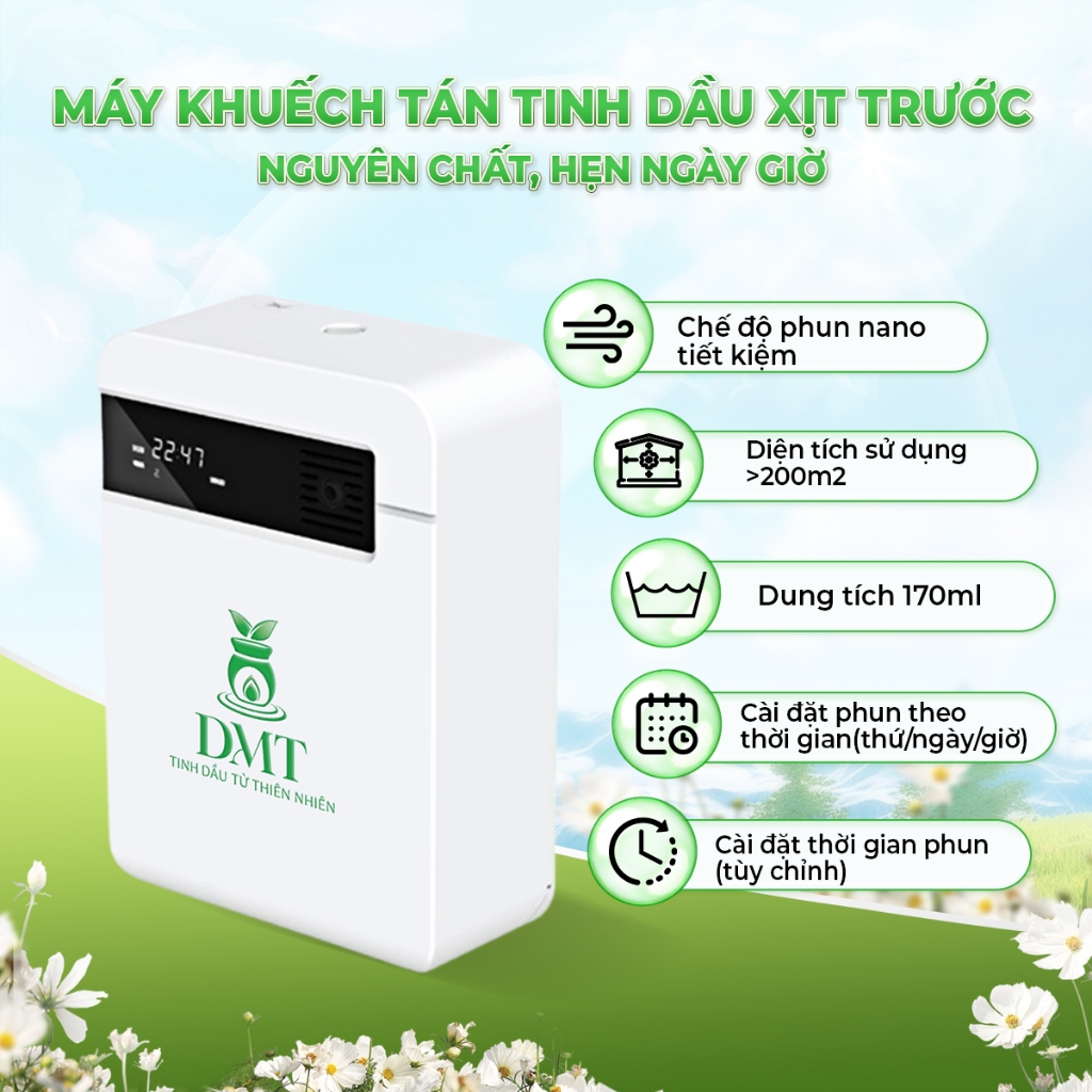 Máy xông tinh dầu công nghiệp DMT - máy khuếch tán tinh dầu nguyên chất spa, khách sạn treo tường