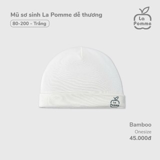 La pomme AW2024 BST sơ sinh La Pomme mềm mịn - Newborn Trắng cho bé
