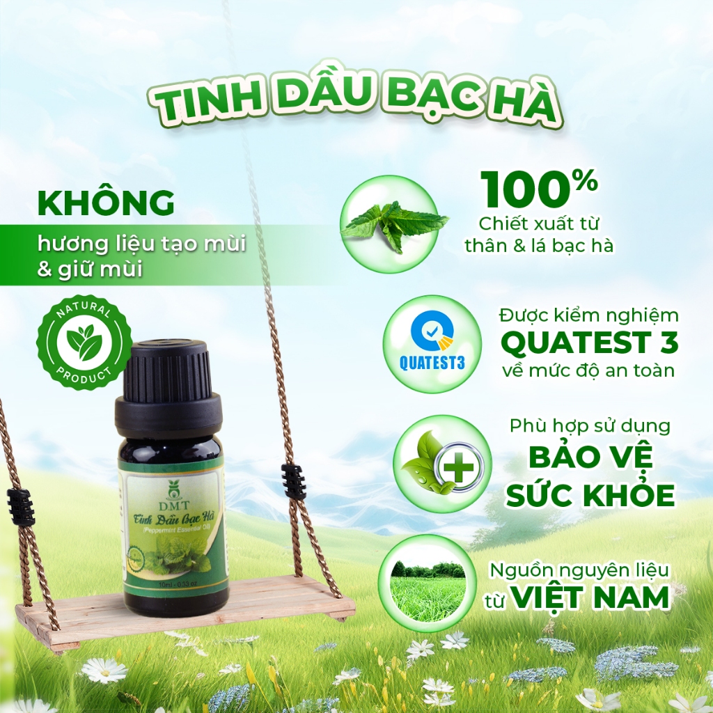 Tinh Dầu Bạc Hà DMT – Hương Bạc Hà Mát Lạnh, Thơm Phòng, Khử Mùi, Thư Giãn Dễ Chịu