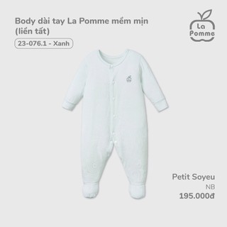 La pomme AW2024 BST sơ sinh La Pomme mềm mịn - Newborn  Xanh cho bé