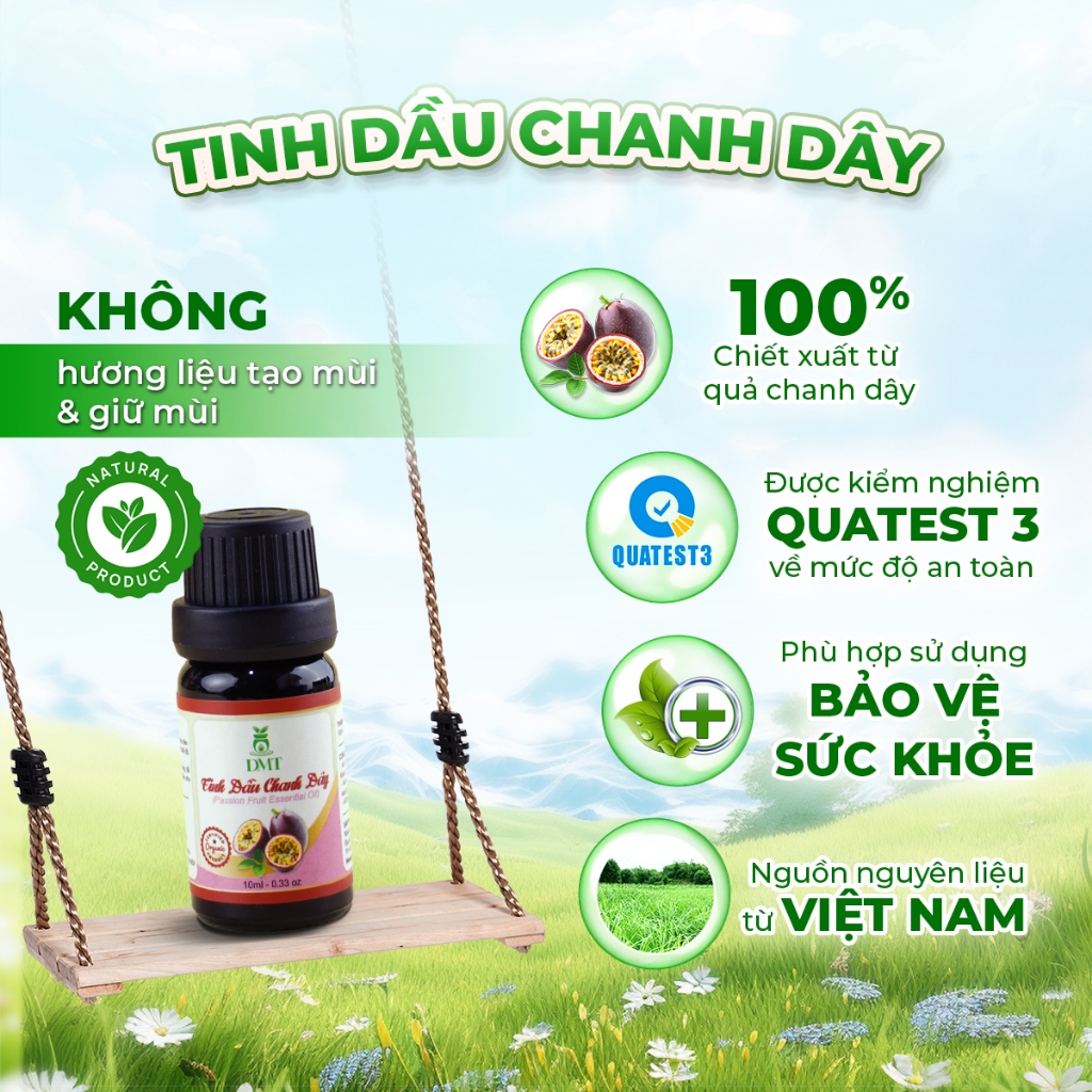 Tinh dầu Chanh dây xông thơm phòng DMT - tinh dầu chanh dây thiên nhiên kháng khuẩn - 30m/50ml/100ml