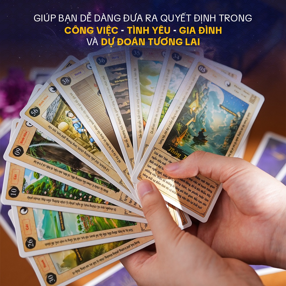 Bộ Bài 64 Quẻ Kinh Dịch - Chiêm Nghiệm Thiên Cơ | Thẻ Bài (64 Lá) Đạo Quân Tử