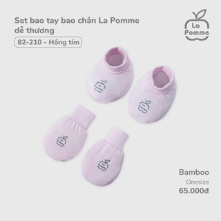 La pomme AW2024 BST sơ sinh La Pomme viền phối - Hồng tím cho bé
