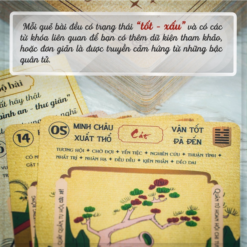Bộ Bài 64 Quẻ Kinh Dịch - Kỳ Pháp Minh Thư | Thẻ Bài (64 Lá) Đạo Quân Tử