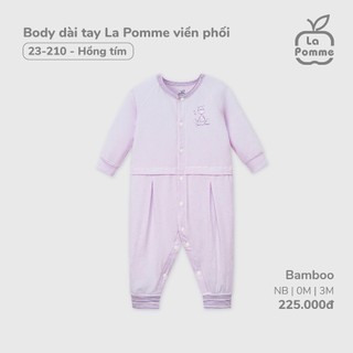 La pomme AW2024 BST sơ sinh La Pomme viền phối - Hồng tím cho bé