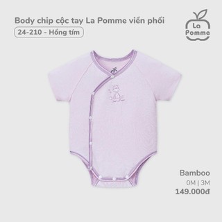 La pomme AW2024 BST sơ sinh La Pomme viền phối - Hồng tím cho bé