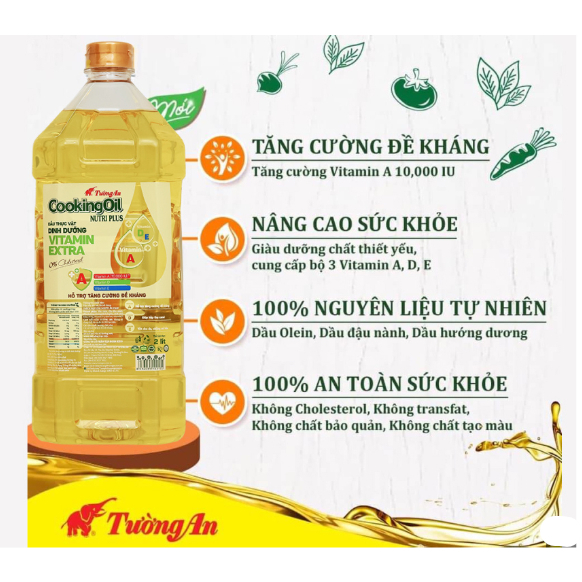 (KOL) Dầu Ăn Tường An Cooking Nutri Plus 2L