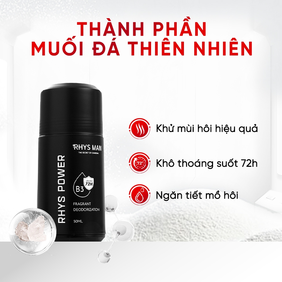 Ảnh Lăn khử mùi RHYS MAN khử mùi kiểm soát mồ hôi Rhys Power 50ml 2