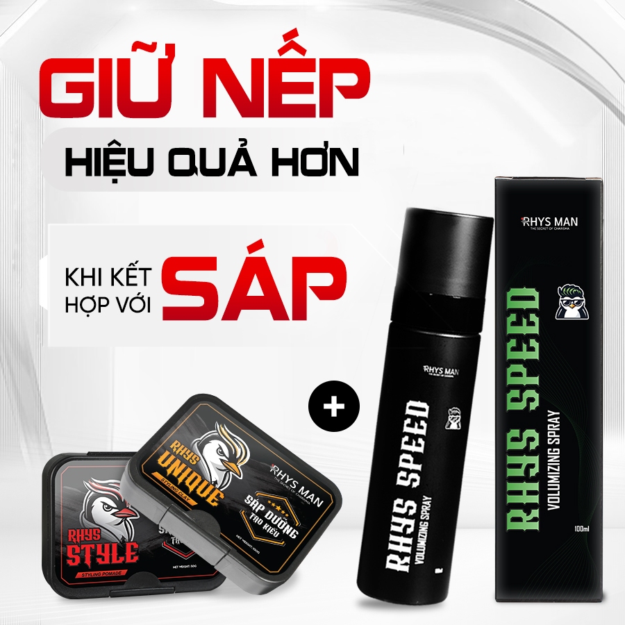 Ảnh Xịt phồng tóc Rhys Man, xịt tạo độ phồng Rhys Speed, giữ nếp tự nhiên, không gây bết tóc 100ml 2