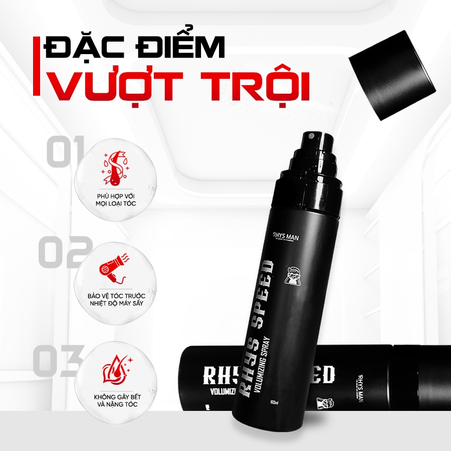 Ảnh Xịt phồng tóc Rhys Man, xịt tạo độ phồng Rhys Speed, giữ nếp tự nhiên, không gây bết tóc 100ml 1