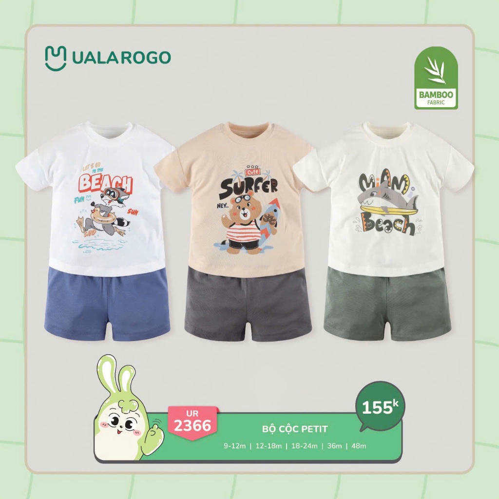 (8,5-18kg, 9-48M) Bộ Cộc Tay Uala Cho Bé UR2174 UR2212 UR2178 UR2390 UR2209 UR2381 UR2387 UR2160 UR2161