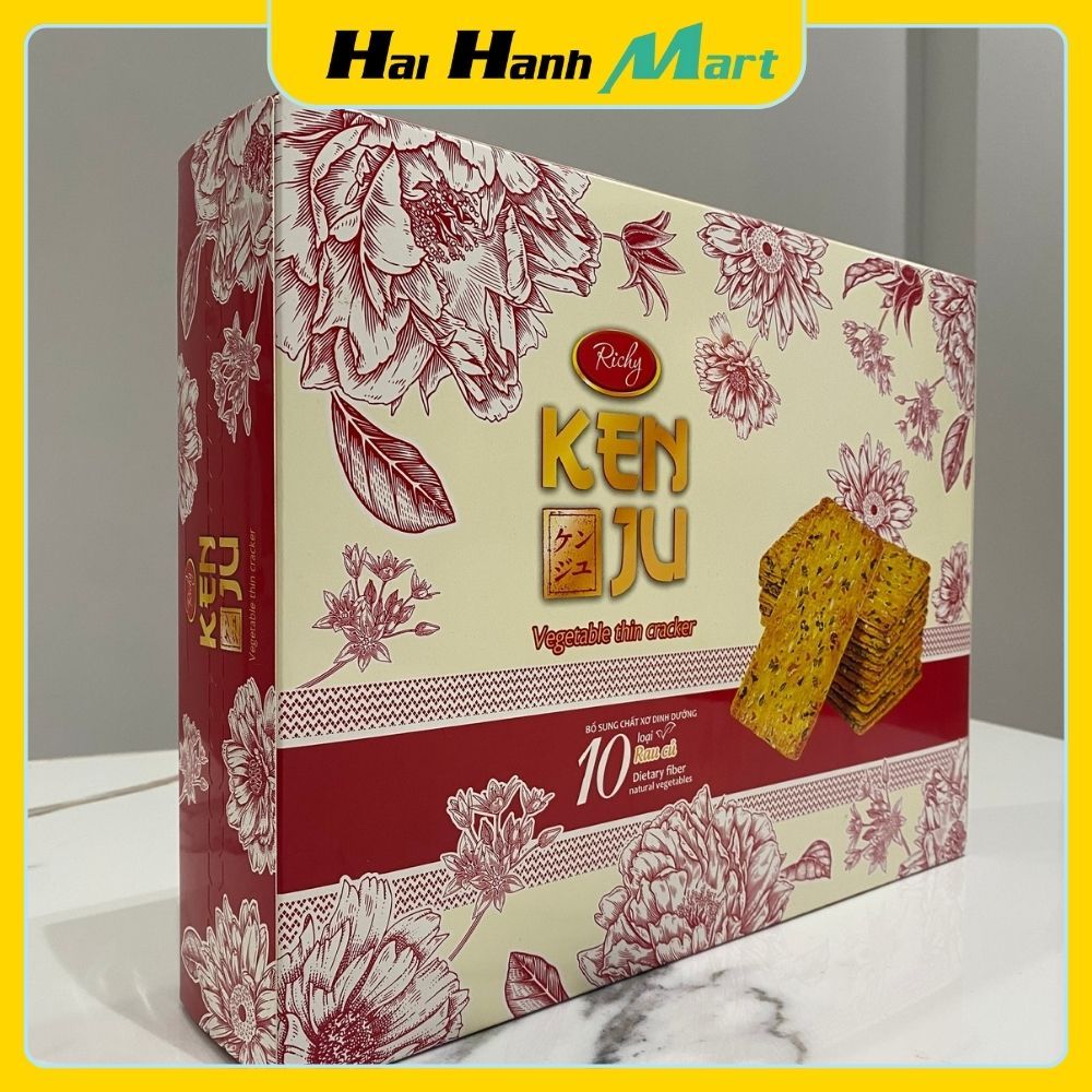 Bánh Quy Kenju Rau Củ Richy 2 Màu Xanh + Đỏ Hộp 360g (Kèm Túi Xách ...