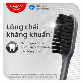 Bộ 4 Bàn chải Colgate SlimSoft Charcoal than hoạt tính kháng khuẩn siêu mềm mảnh