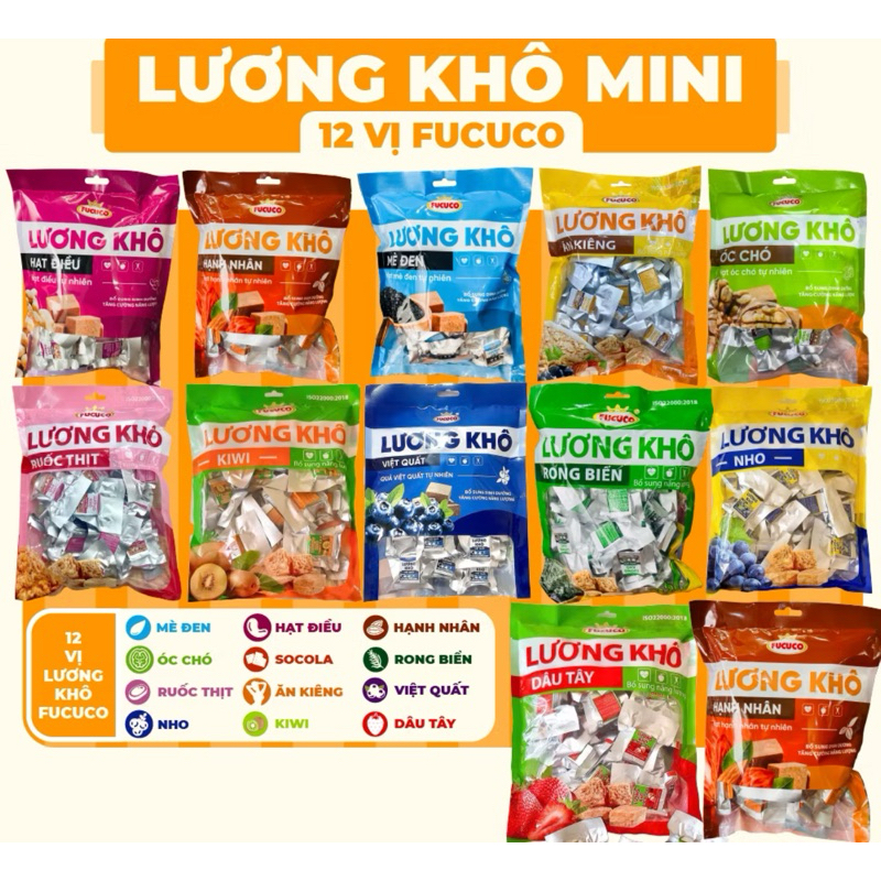 (1kg) Lương Khô 12 vị mini Phú Cường FUCUCO 400g/1kg | Shopee Việt Nam