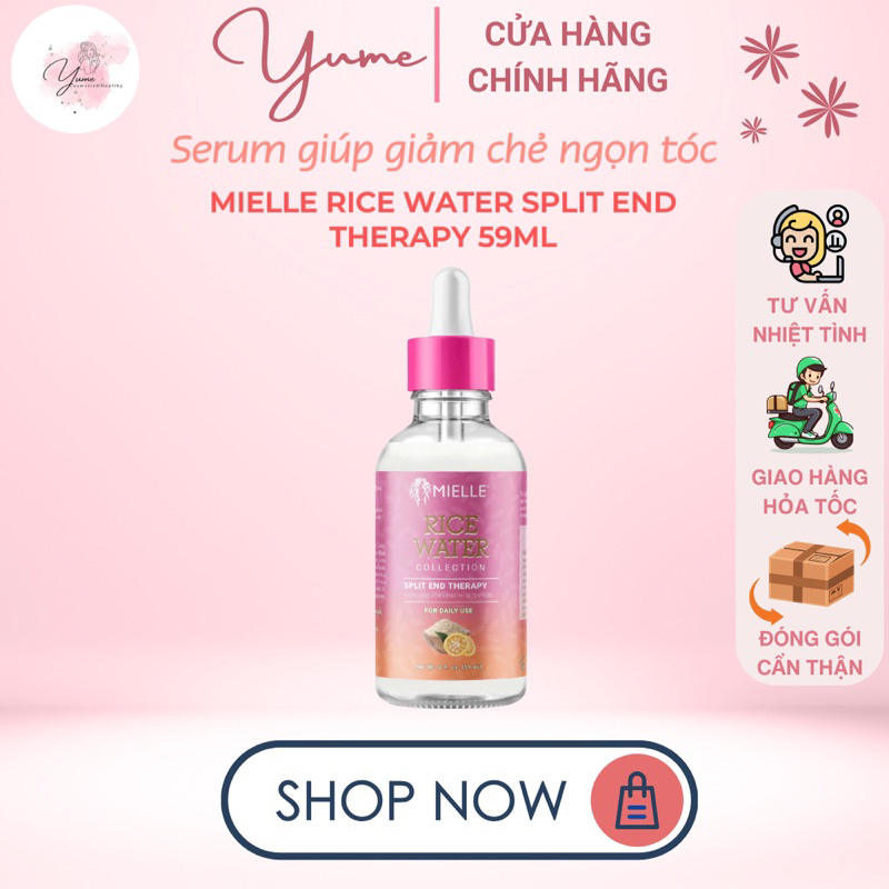 Tinh chất giảm chẻ ngọn tóc Mielle Rice Water Split End Therapy 59ml ...
