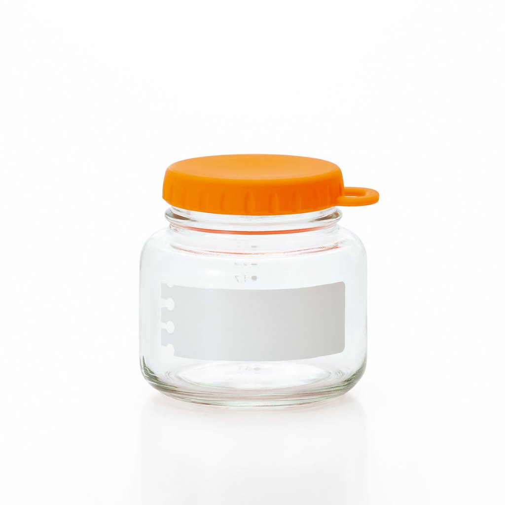Lọ, hũ thủy tinh 320ml eCap nắp silicon dễ mở màu cam Nhật Bản Aderia -1657 | Thái Dương Gia