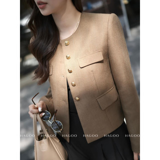 Áo Blazer nữ cổ tròn thiết kế khuy đồng thanh lịch [ B505 ]