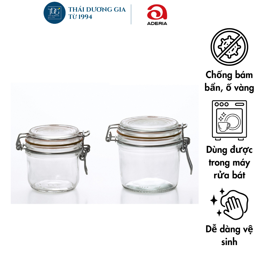 Lọ, hũ thủy tinh có khóa kẹp bằng thép không gỉ sản xuất tại Pháp Le Parfait Aderia | Thái Dương Gia