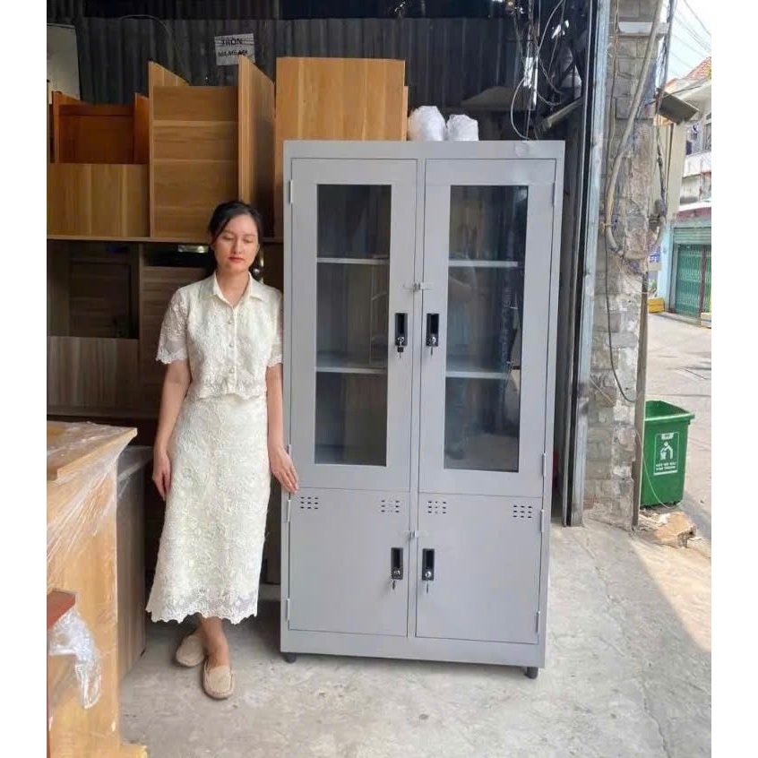 tủ hồ sơ kính đựng tài liệu và giấy tờ tiện lợi cho văn phòng
