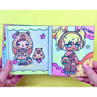 Đồ chơi bóc dán Nhà nhỏ của Capybara - Búp bê giấy Pighabdmade