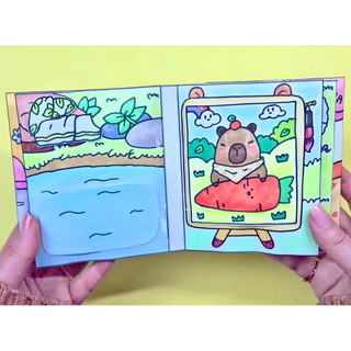 Đồ chơi bóc dán Nhà nhỏ của Capybara - Búp bê giấy Pighabdmade