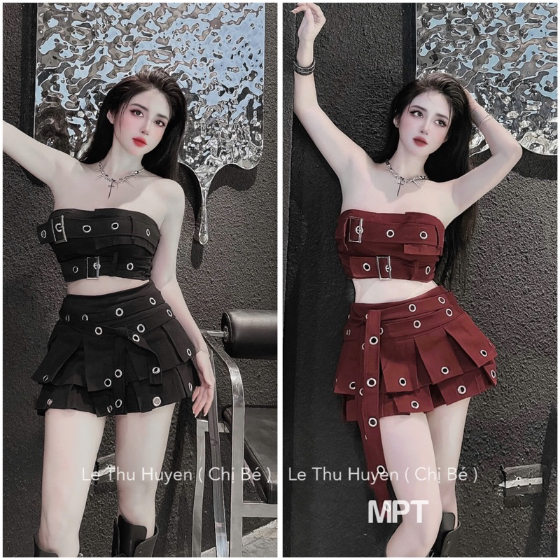 Set váy kaki oze dây oze rời siu chất