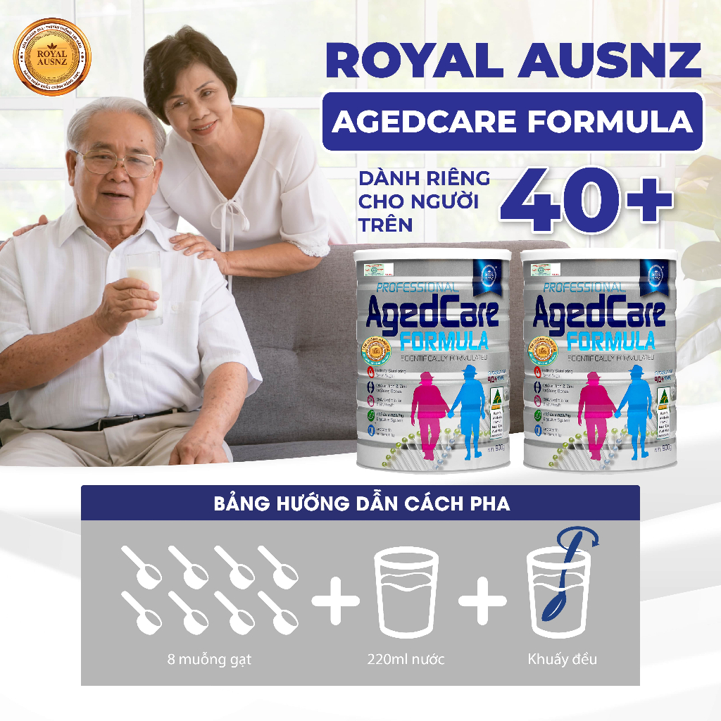 Ảnh DEAL -  Sữa Hoàng Gia Úc Royal Ausnz AGED CARE FORMULA Dành Cho Người Cho Người Trên 40 Tuổi Hộp 900g 1