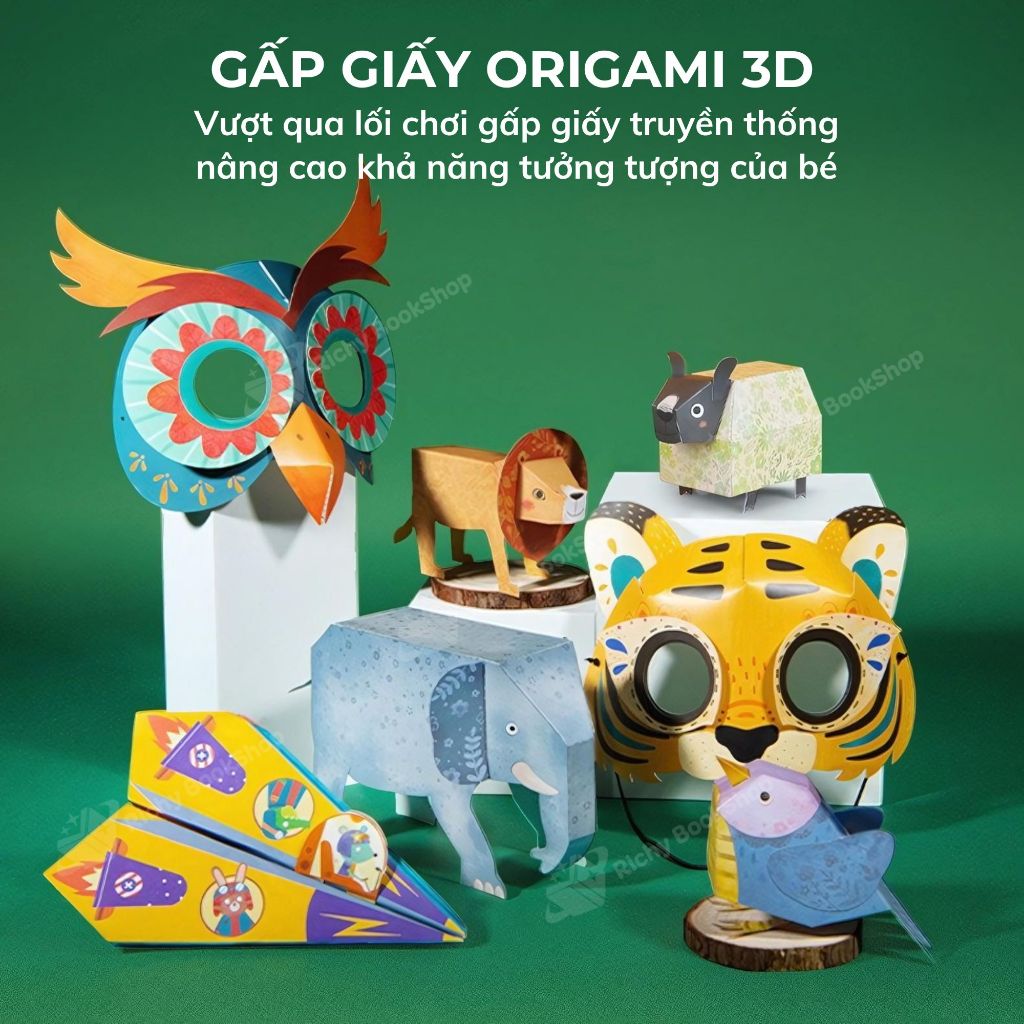 Giấy gấp Origami Thủ Công Các Con Vật Mideer ORIGAMI PAPER ANIMALS, Đồ Chơi Thủ Công Cho bé