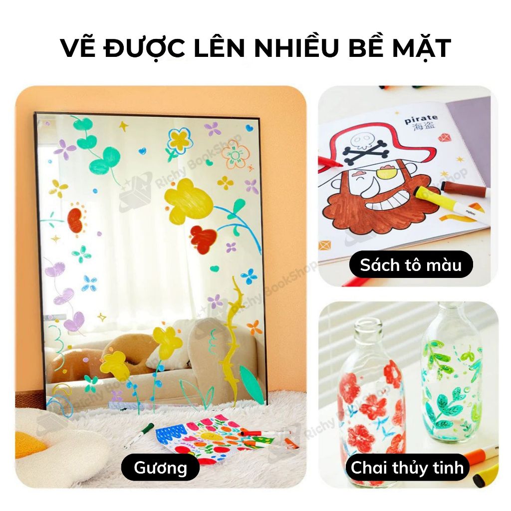 Bút Dạ Bảng Trắng Sáng Tạo 8 màu Mideer Little Artist - Whiteboard Maker