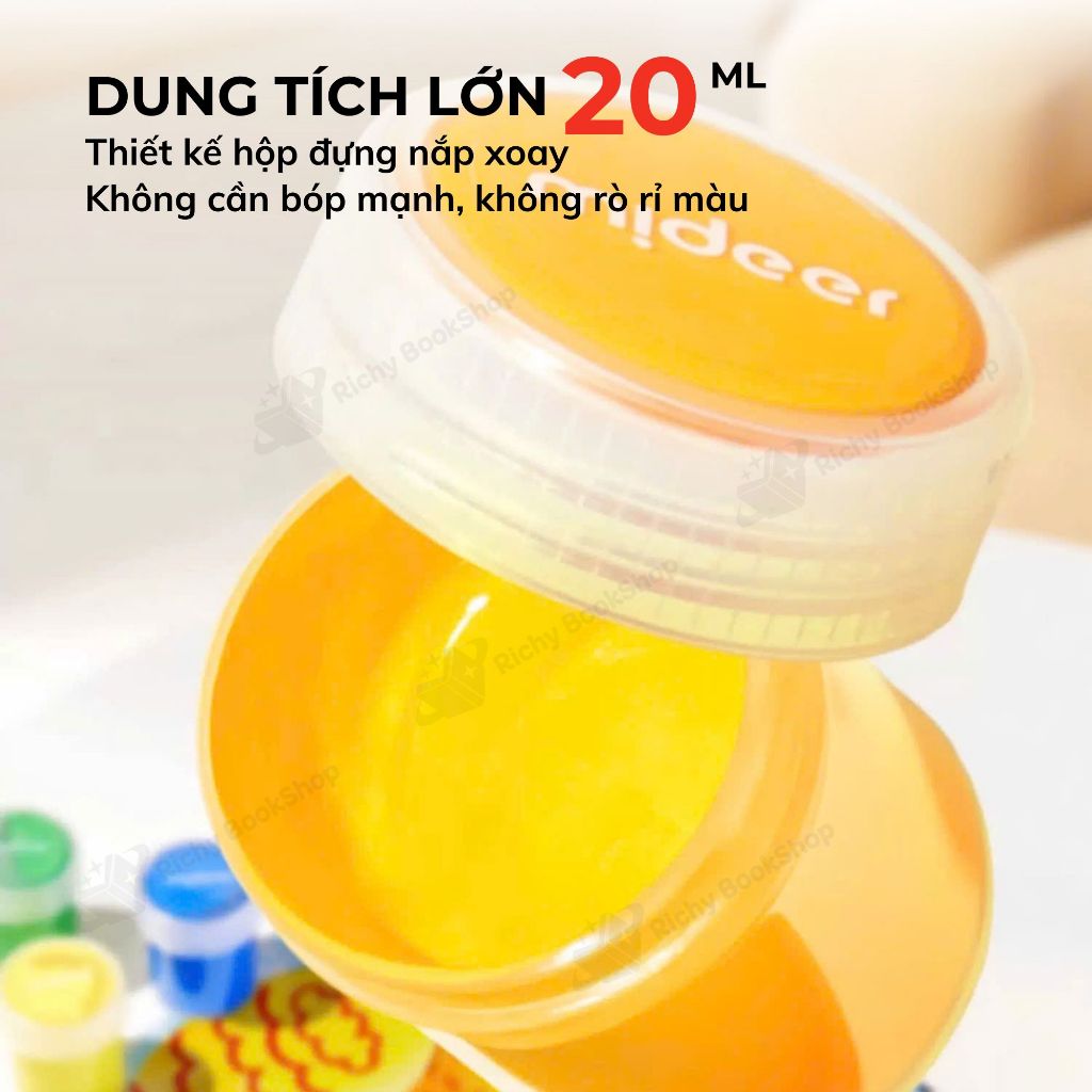 Màu Sơn Nước 16 Màu Kèm Dụng Cụ Và Hộp Đựng Gấp Gọn Mideer Portable Gouache Paint Bucket Set