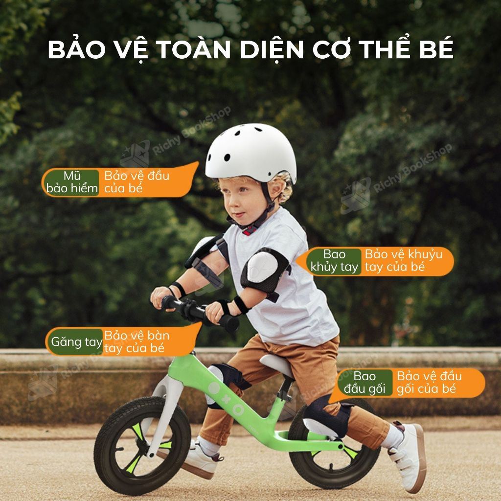 Mũ bảo hiểm và đồ bảo hộ cho bé Mideer
