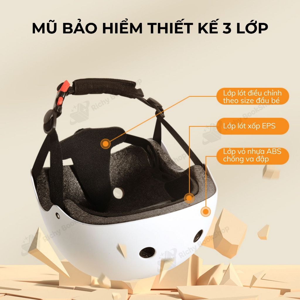 Mũ bảo hiểm và đồ bảo hộ cho bé Mideer