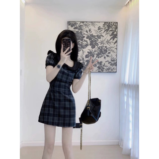 Đầm dáng A KYE họa tiết kẻ Myo dress