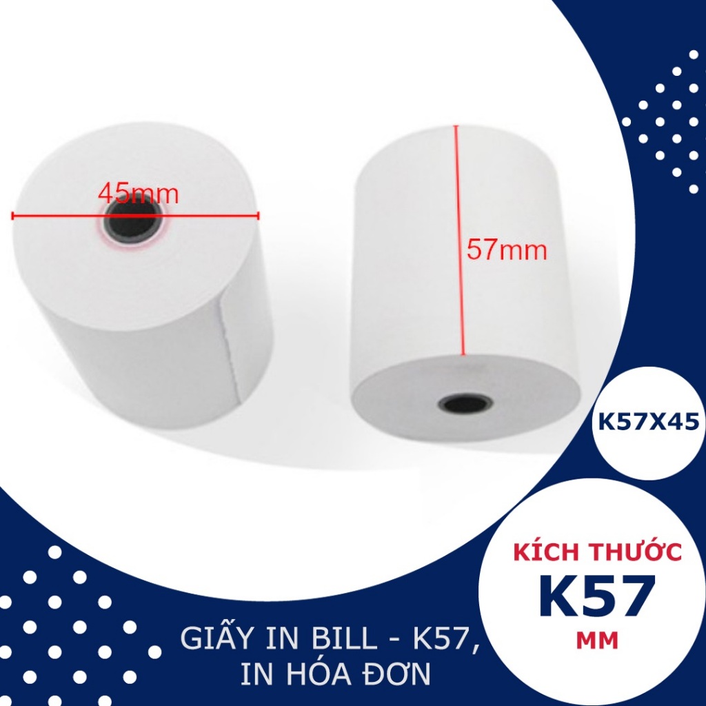 GIẤY IN BILL K80, K57, GIẤY IN NHIỆT, IN HÓA ĐƠN NHÀ HÀNG, CÀ PHÊ, TẠP ...