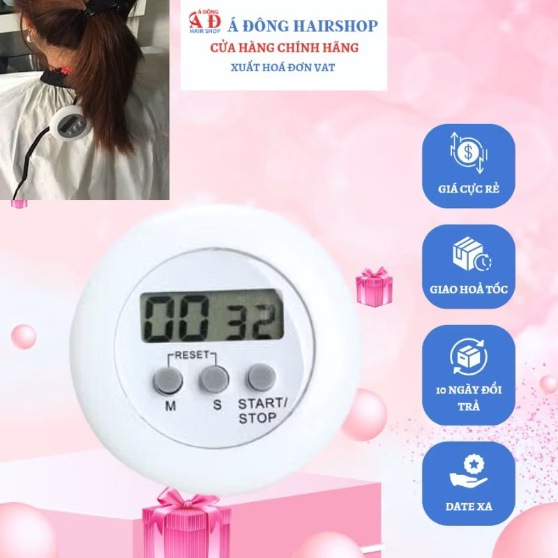 [Giá sỉ] Đồng Hồ Điện Tử Đếm Ngược 99 Phút Màn Hình lcd Dùng Cho Nhà Bếp hoặc Salon tóc - Màu Trắng