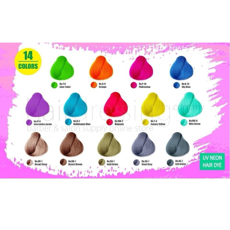 CUỐN BẢNG MÀU NHUỘM TÓC UV NEON AOLINDE