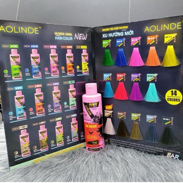 CUỐN BẢNG MÀU NHUỘM TÓC UV NEON AOLINDE