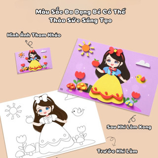 Đồ Chơi Tranh Xốp 3D & Tô Màu Làm Thủ Công DIY 2in1 - Miếng Dán Hoạt Hình Ngộ Nghĩnh, Tranh Dán Thủ Công Cho Bé