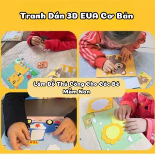 Đồ Chơi Tranh Xốp 3D & Tô Màu Làm Thủ Công DIY 2in1 - Miếng Dán Hoạt Hình Ngộ Nghĩnh, Tranh Dán Thủ Công Cho Bé