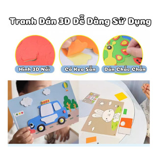 Đồ Chơi Tranh Xốp 3D & Tô Màu Làm Thủ Công DIY 2in1 - Miếng Dán Hoạt Hình Ngộ Nghĩnh, Tranh Dán Thủ Công Cho Bé