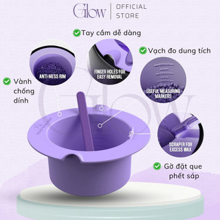 Nồi Nấu Sáp Wax Lông Pro 100 Phiên Bản Mới Có Lòng Silicon Chống Dính GLOW WAXING CHE TÊN