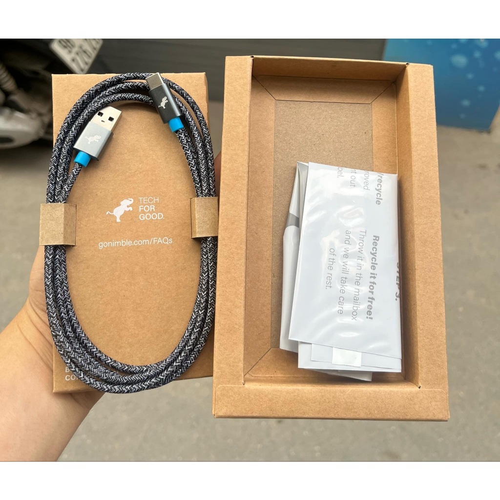 Cáp sạc nhanh 60W USB to C Powerknit Nimble bọc dù dài 1.8m