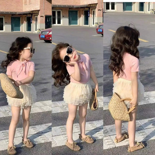 Váy bé gái,Sét áo hồng thuỷ thủ mix chân váy ren cho bé gái