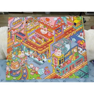 [TỔNG HỢP] Tranh Tô Màu Theo Số Madoca Khung 40x50cm Khu Vui Chơi Thỏ Gấu Mèo