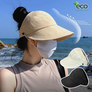 Mũ Chống Nắng Nửa Đầu Vành Rộng Có Móc Đeo Khẩu Trang Vải Cotton Thoáng khí Chống Tia UV