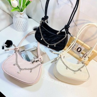 Túi Xách Nữ Dáng Kẹp Nách Phối Xích BLing thời trang đi tiệc chất da Pu nhung size 18- TXN07