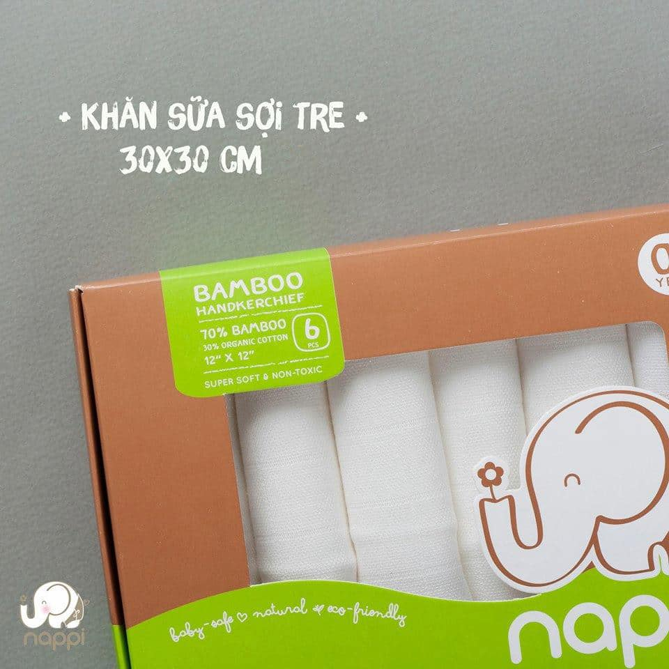 Ảnh 4 Hộp khăn sữa sợi tre Organic Cotton Mềm mại Nappi (6 chiếc/hộp) 3